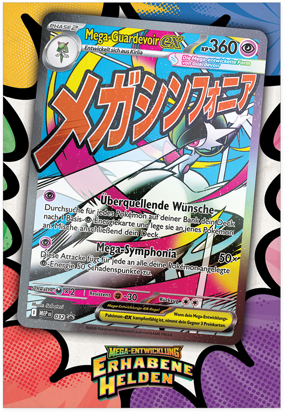 Pokemon ME2.5 Mega Entwicklung - Erhabene Helden – Premium Poster Kollektion – Mega Guardevoir (Deutsch)