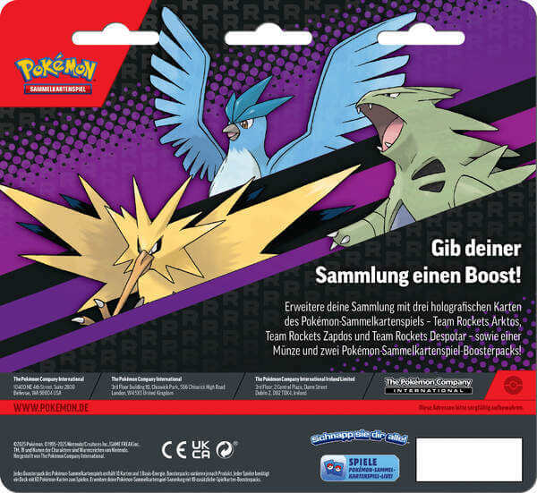 Pokémon TCG: Karmesin & Purpur – Enhanced 2-Pack Blister – Team Rockets Arktos, Zapdos & Despotar (deutsch)
