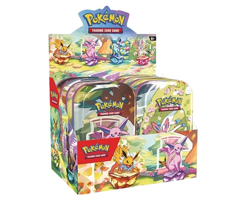 Pokemon Scarlet & Violet SV8.5 – Prismatic Evolutions Mini Tin Display (8 Tins) (englisch)