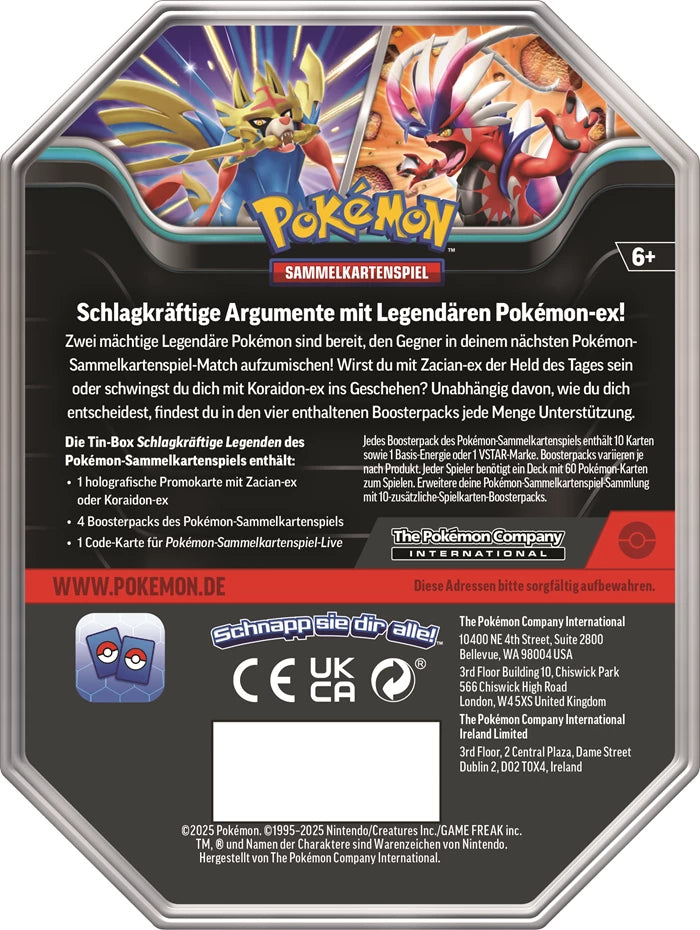 Pokemon Tin Box – Koraidon ex (Sommer 2025, Deutsch)
