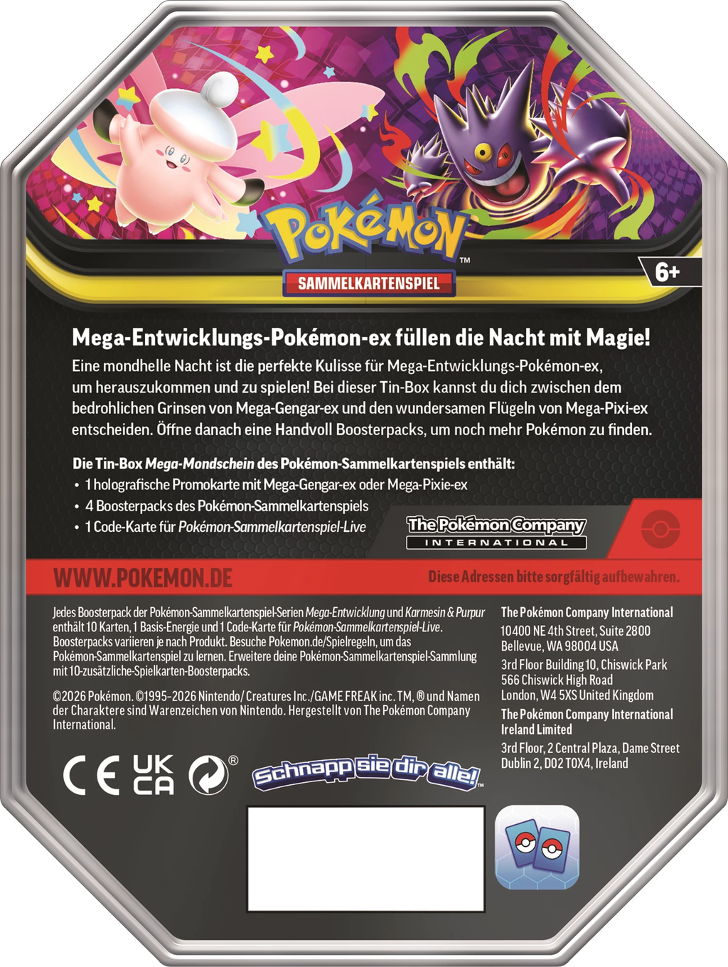 Pokemon Tin-Box Mega-Mondschein: Mega-Gengar-ex (DE)
