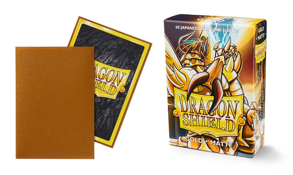 Dragon Shield - 60 Japanese Size Dual Sleeves - Gold Matte
