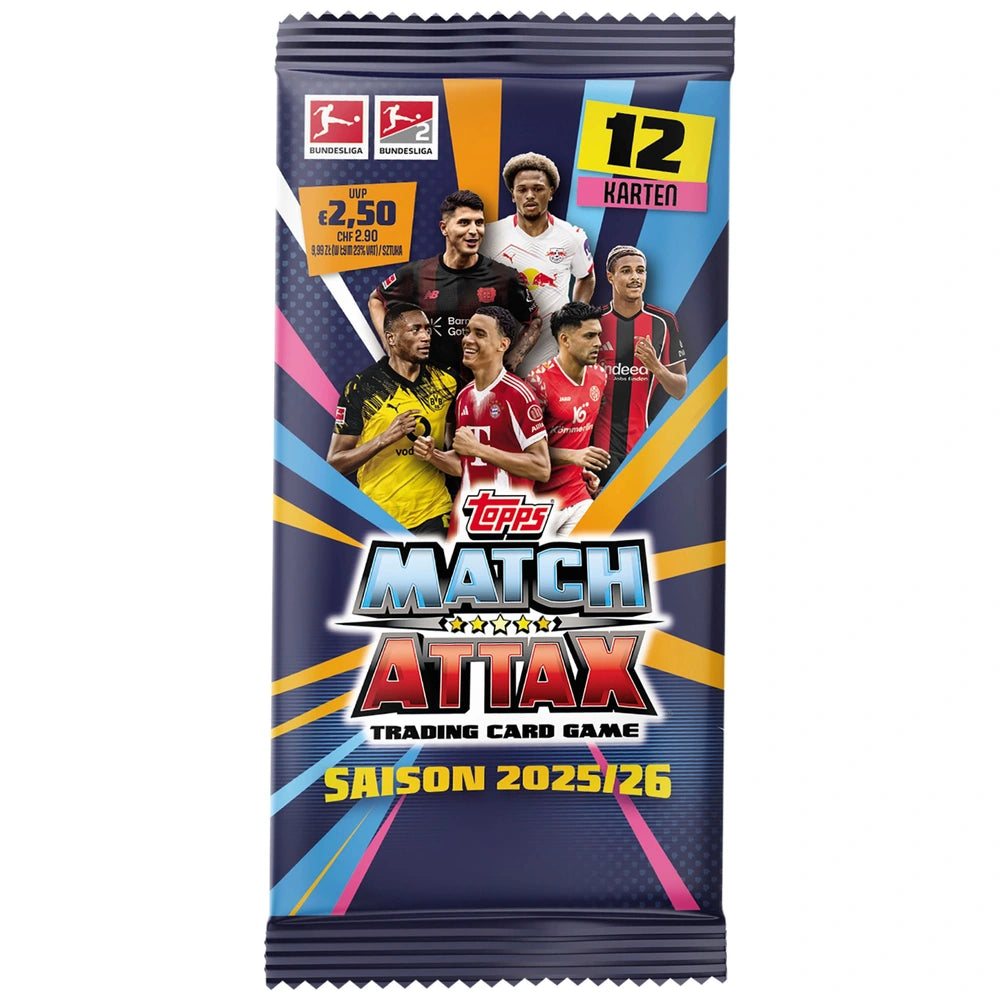TOPPS Match Attax 2025/26 – Bundesliga Trading Card Game Einzelbooster