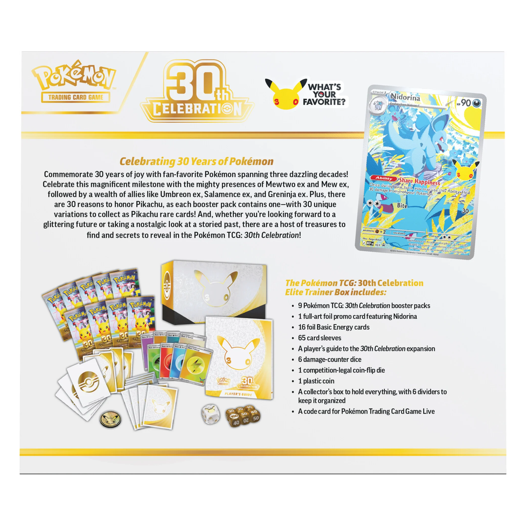 Pokémon 30th Celebration – Elite Trainer Box (englisch) *Vorbestellung