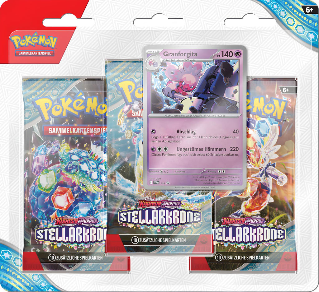 Pokemon Karmesin & Purpur KP 7 Stellarkrone 3er - Pack Blister (deutsch)