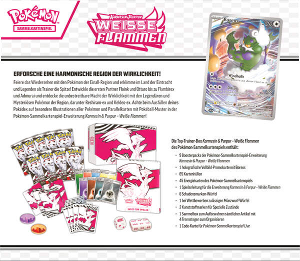Pokemon Karmesin & Purpur KP10.5 Top-Trainer-Box Weiße Flammen (Deutsch)