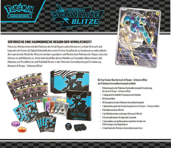 Pokemon Karmesin & Purpur KP10.5 Top-Trainer-Box Schwarze Blitze (Deutsch)