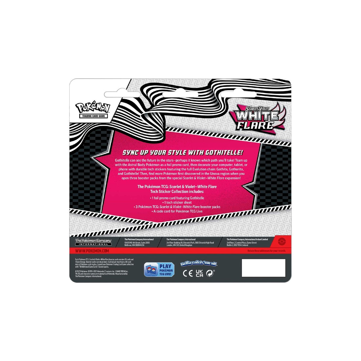 Pokemon TCG Scarlet & Violet SV10.5 White Flare Tech Sticker Blister Pack – 3 Packs (englisch)