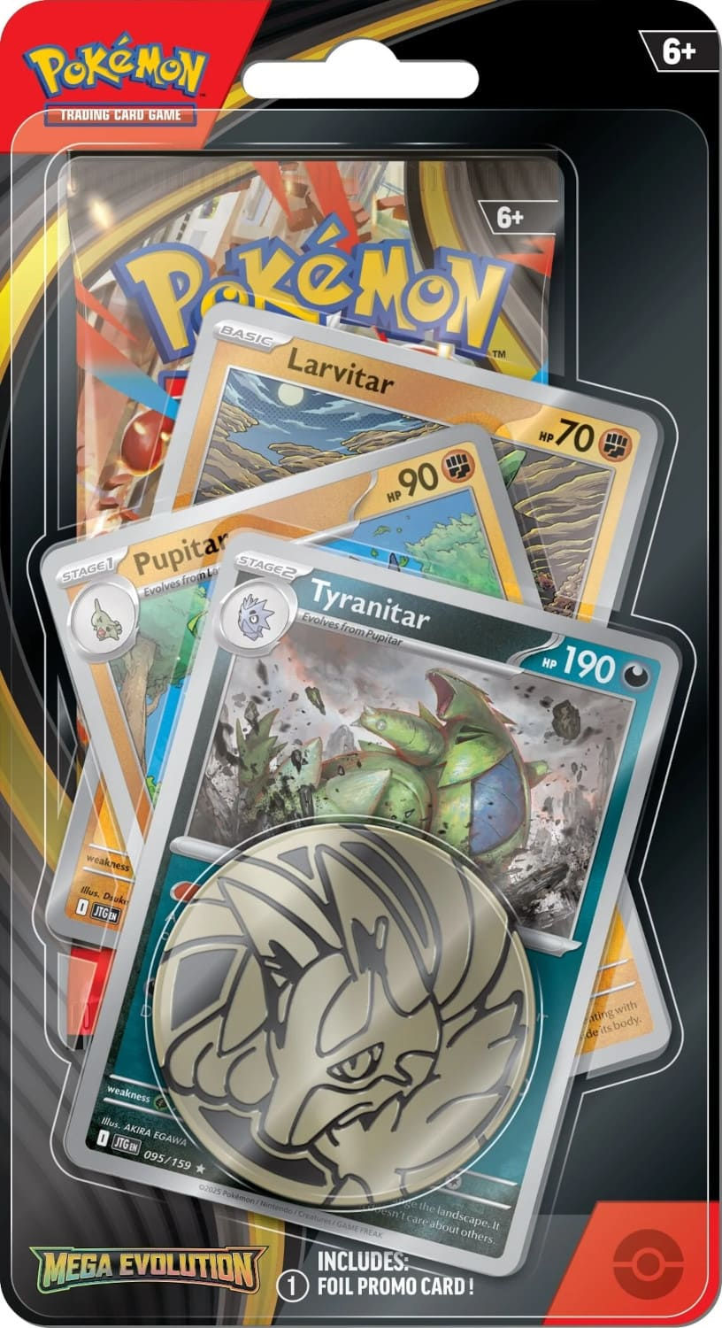 Pokemon TCG – Mega Evolution ME01 Premium Blister (1-Pack): Meowscarada oder Tyranitar (Englisch)