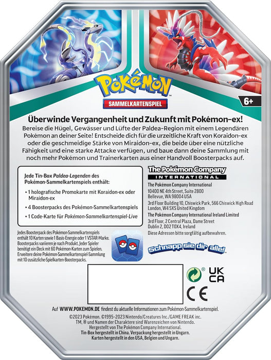 Pokemon Paldea Legenden Tin Box – Koraidon (deutsch)