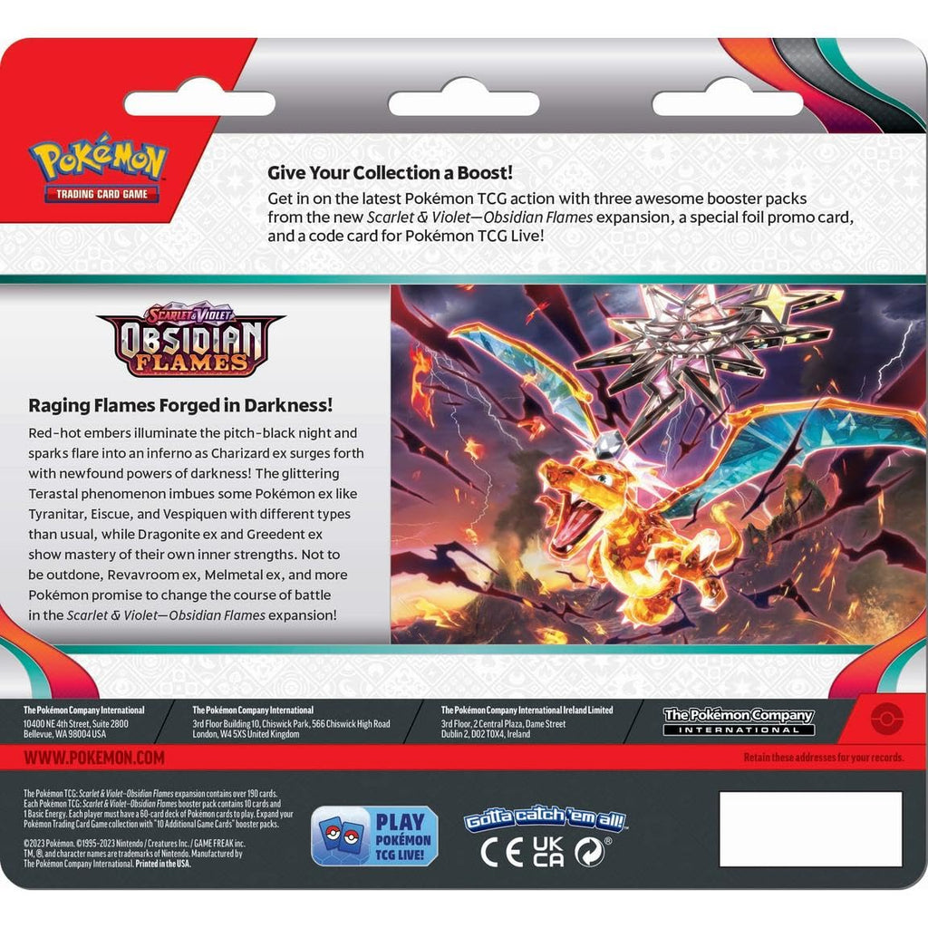 Pokemon Scarlet & Violet – Obsidian Flames 3-Pack Blister (Englisch)