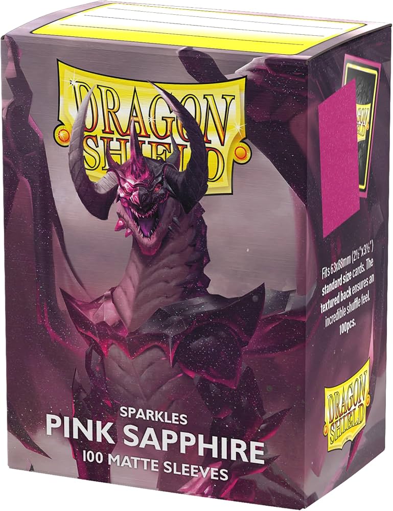 Dragon Shield - 100 Standard Size Card Sparkles Sleeves - Pink Sapphire Matte