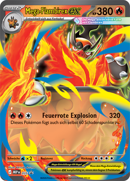 Pokemon Me2.5 Mega Entwicklung Erhabene Helden – Mega Flambirex ex Kollektion (deutsch)