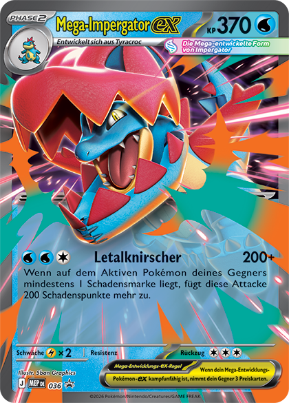 Pokemon Me2.5 Mega Entwicklung Erhabene Helden – Mega Impergator ex Kollektion (deutsch)