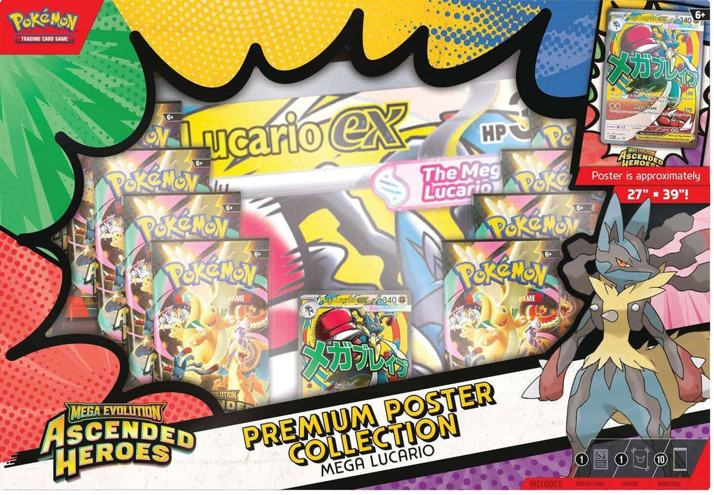 Pokemon ME2.5 Mega Evolution - Ascended Heroes – Premium Poster Collection – Mega Lucario (Englisch)