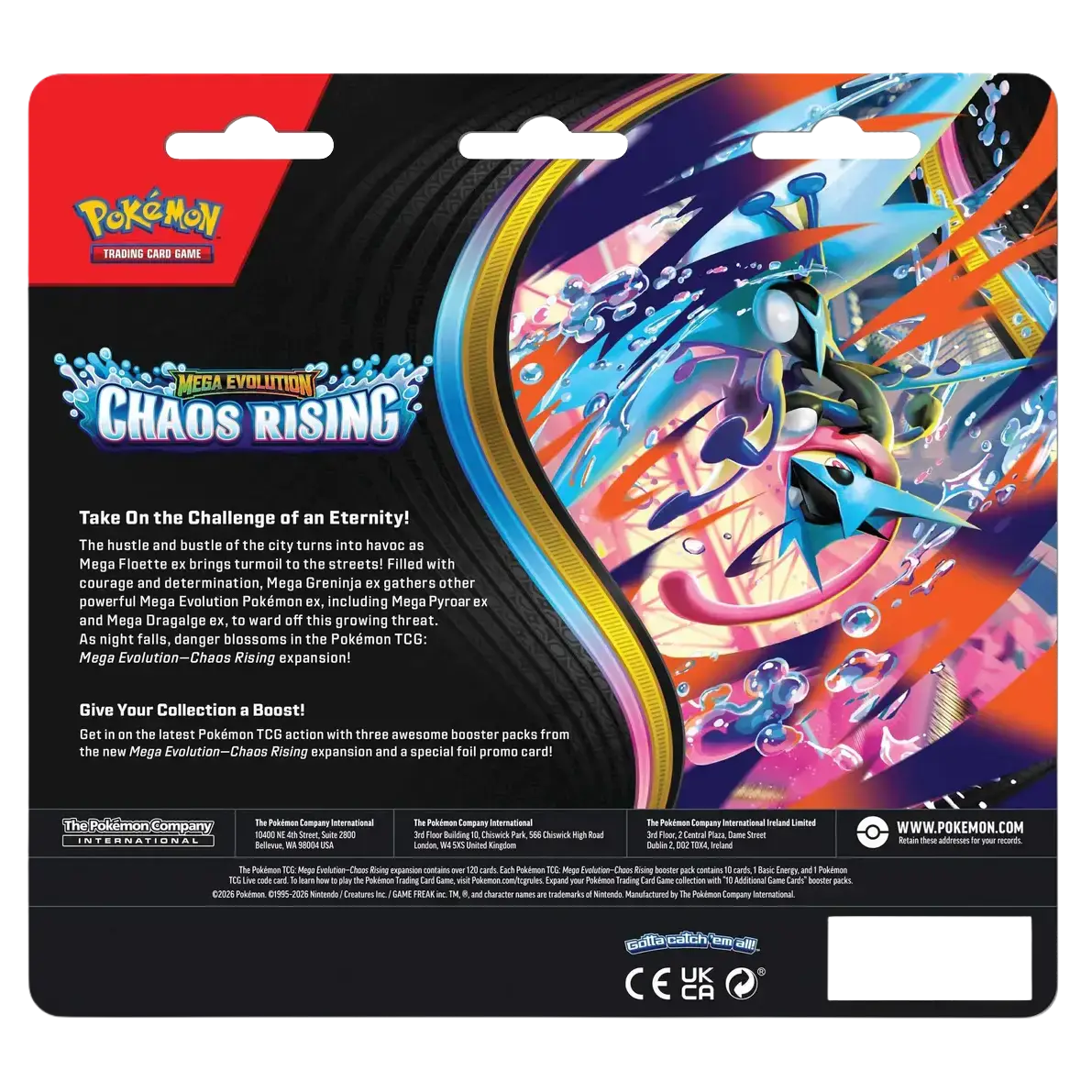 Pokemon ME04 Mega Evolution Rising Chaos - 3-Pack Blister (englisch)