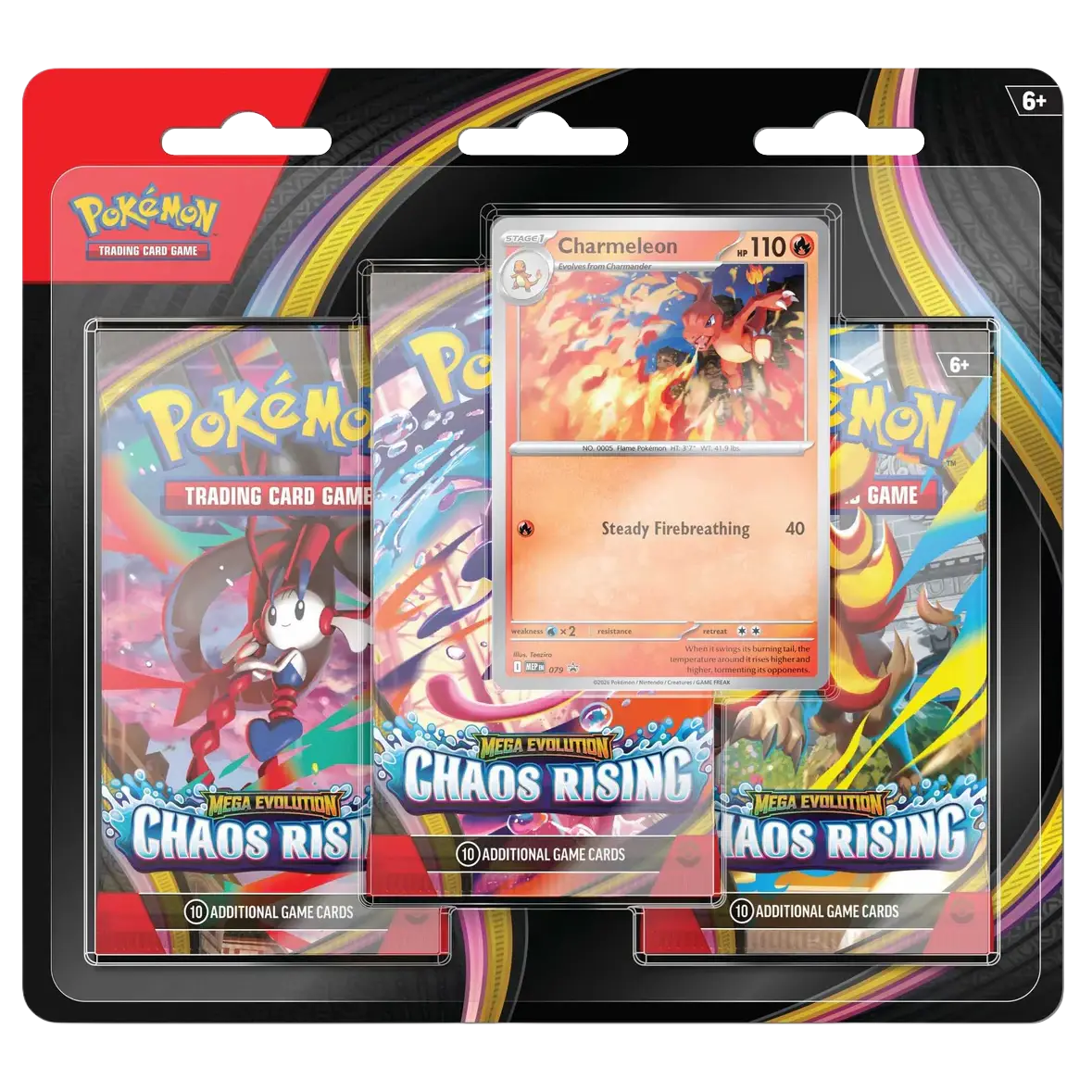 Pokemon ME04 Mega Evolution Rising Chaos - 3-Pack Blister (englisch)