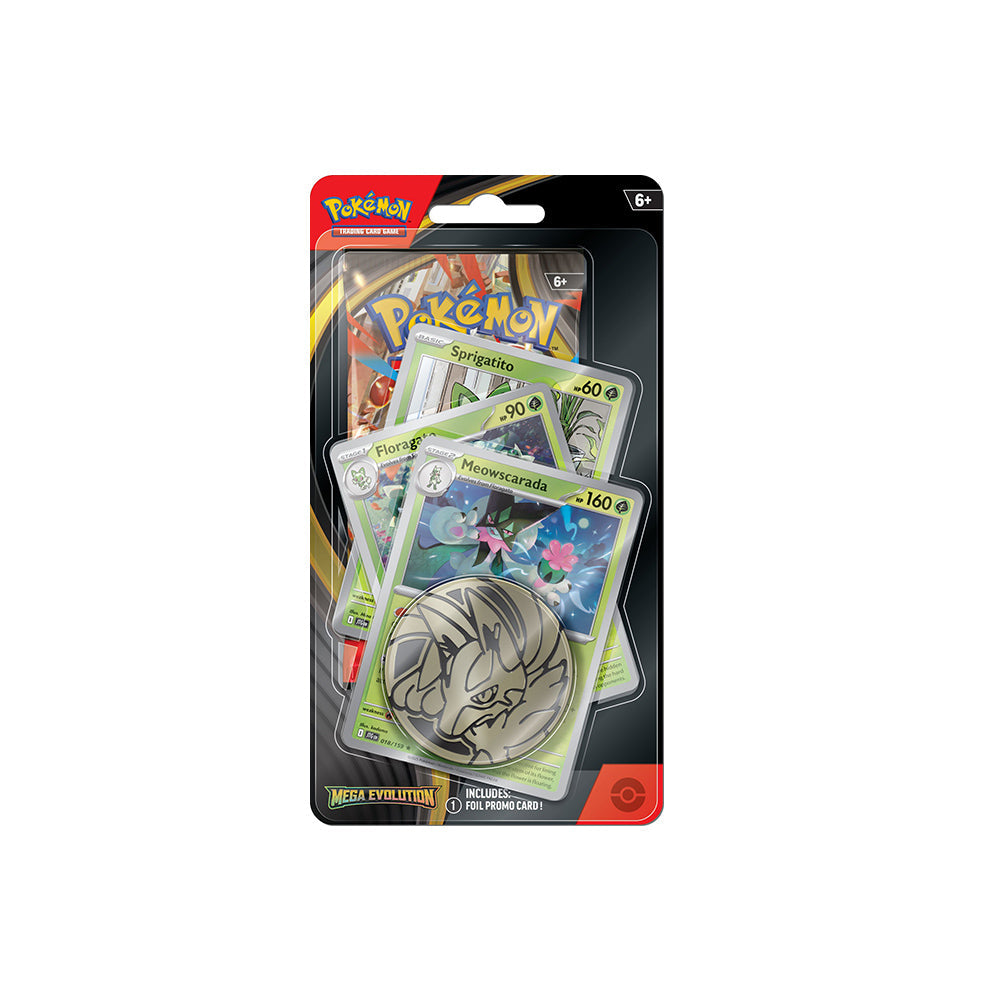 Pokemon TCG – Mega Evolution ME01 Premium Blister (1-Pack): Meowscarada oder Tyranitar (Englisch)