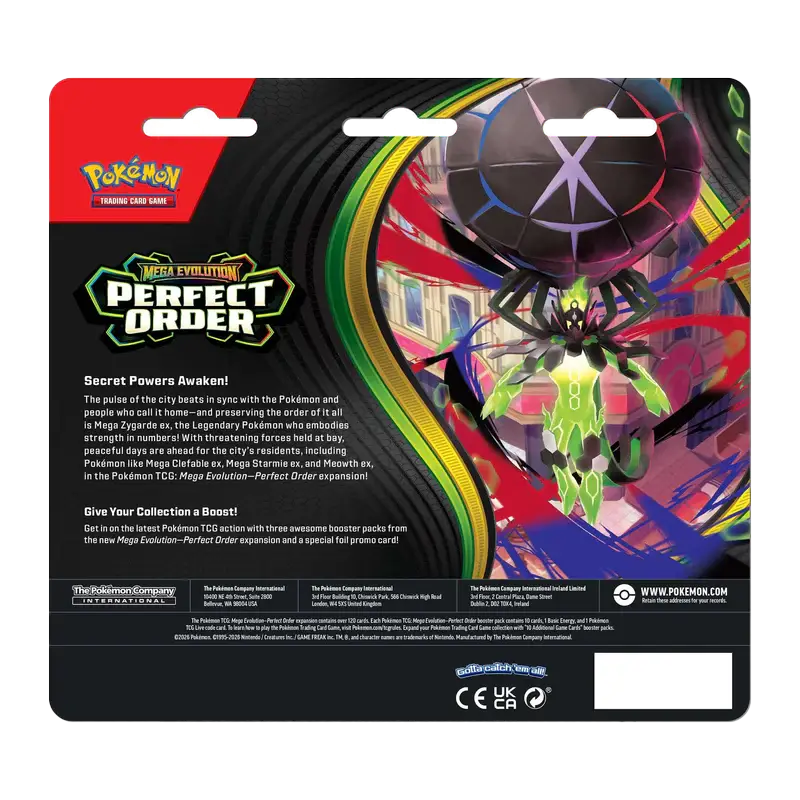 Pokemon ME03 Mega Evolution Perfect Order 3-Pack Blister (englisch)