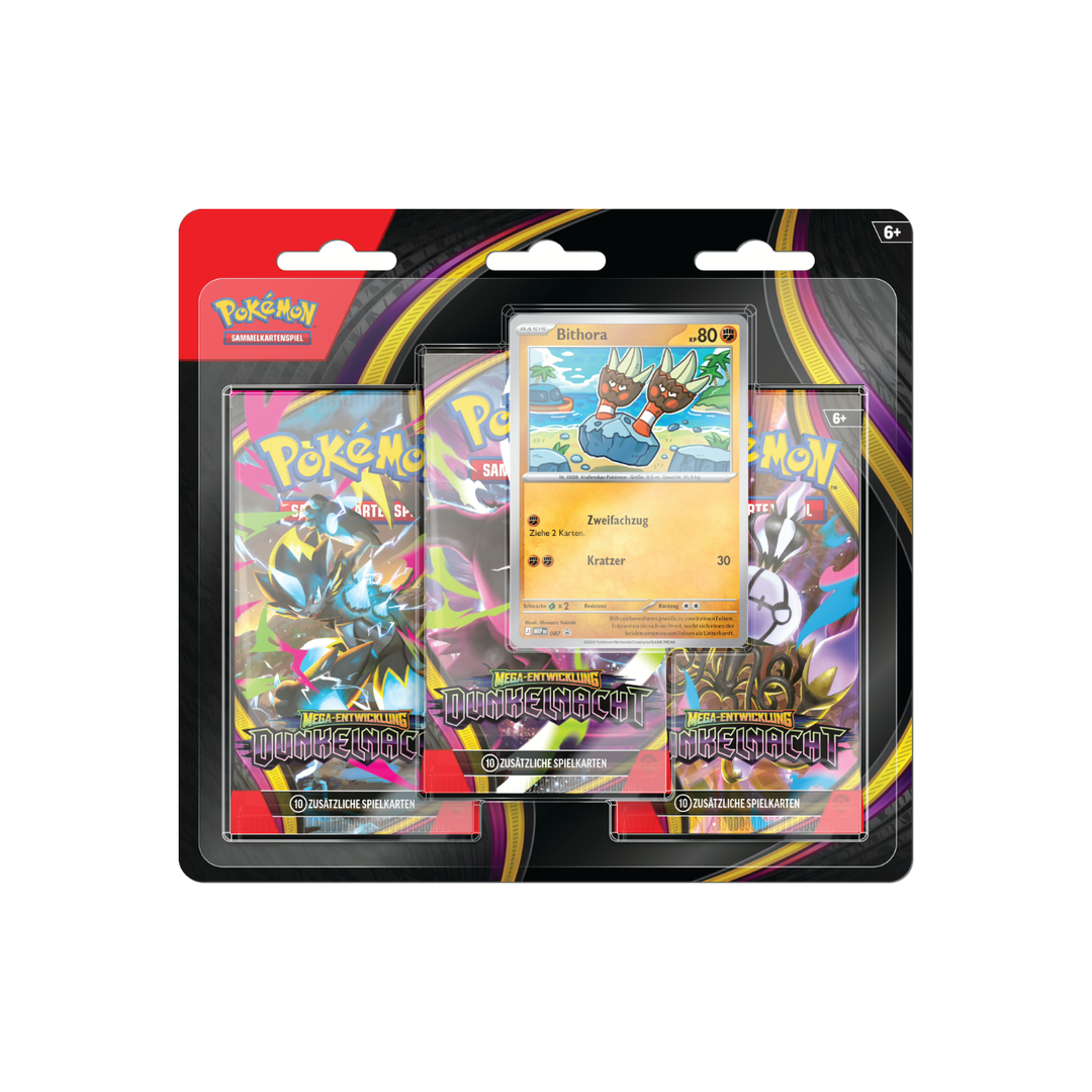 Pokémon Mega-Entwicklung – Dunkelnacht (ME05) – 3er-Booster-Blister (deutsch)