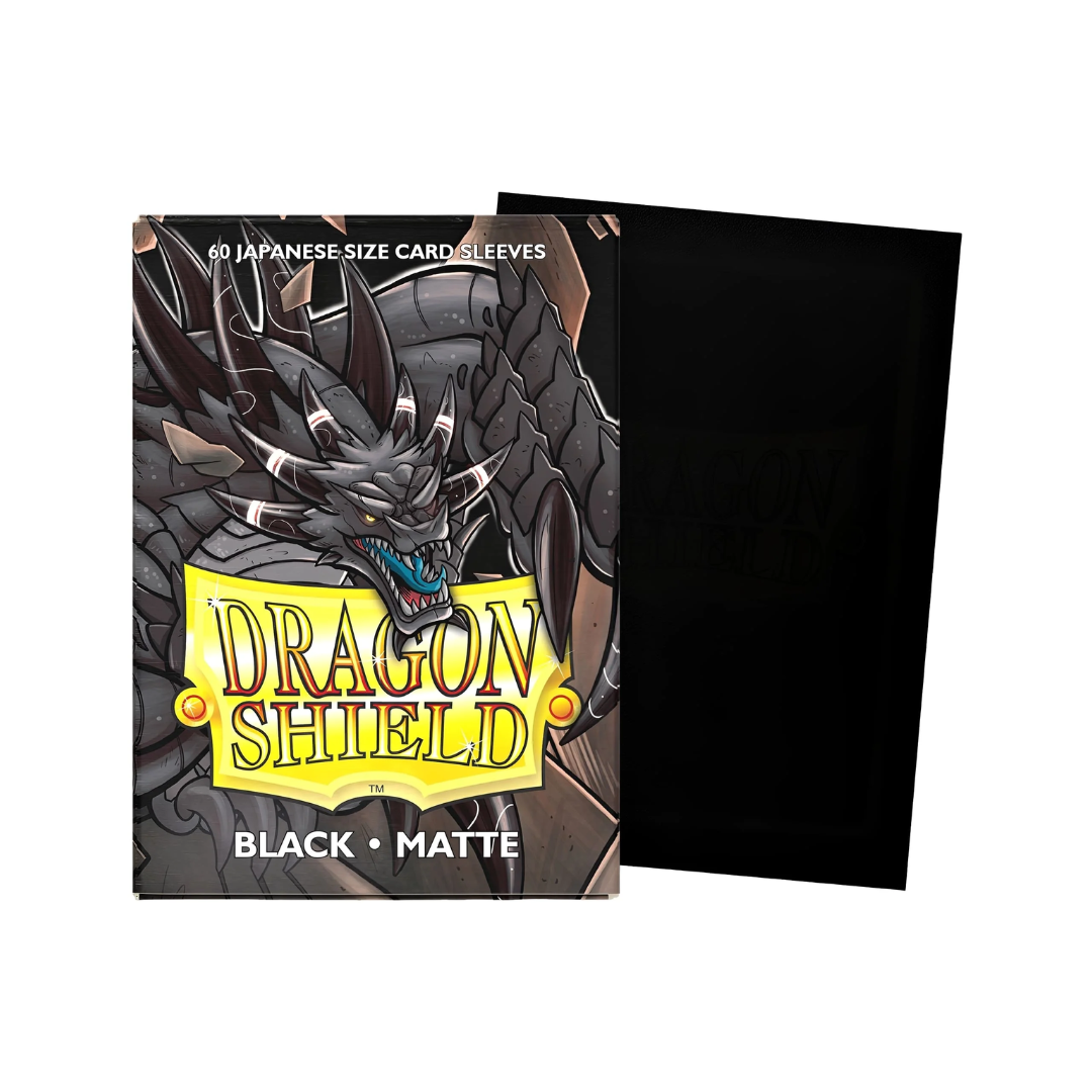 Dragon Shield - 60 Japanese Size Dual Sleeves - Matte Black