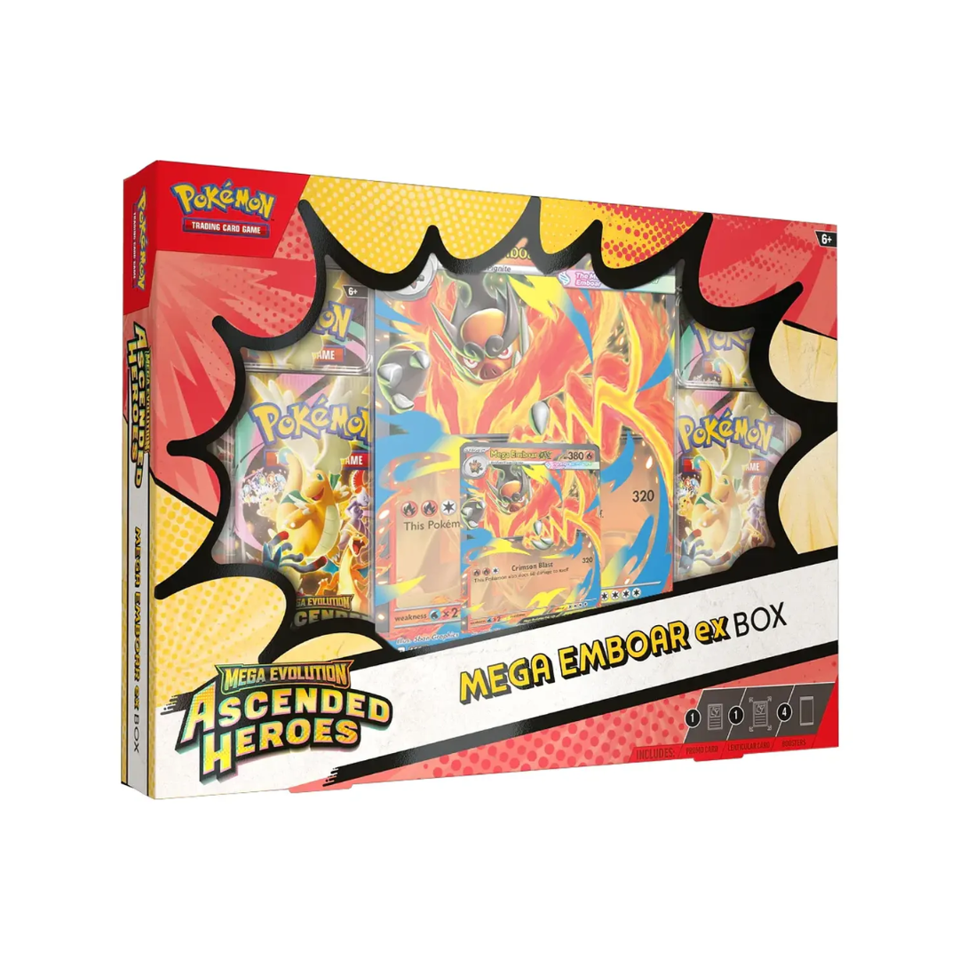 Pokemon ME2.5 Mega Evolution – Ascended Heroes – Mega Emboar ex Box (englisch)