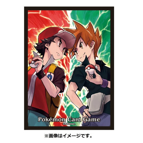 Pokemon Center Original Card Game Sleeve Red And Green 64 Sleeves
