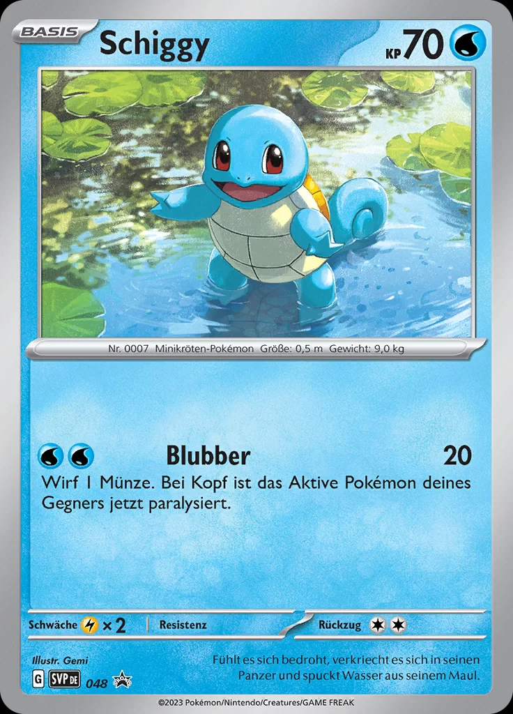 Pokemon Schiggy Promo Holo Galaxy Foil Karmesin & Purpur  SVP 048 (deutsch)