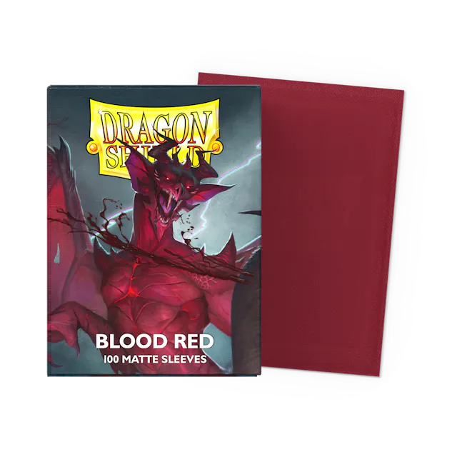 Dragon Shield - 100 Standard Size Card Sleeves - Blood Red Matte