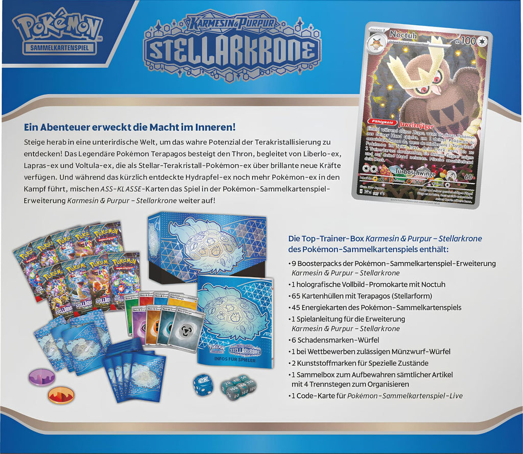 Pokemon Karmesin & Purpur KP 7 Stellarkrone Top Trainer Box (deutsch)
