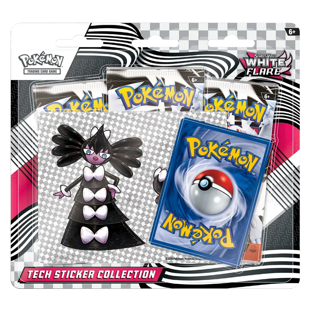 Pokemon TCG Scarlet & Violet SV10.5 White Flare Tech Sticker Blister Pack – 3 Packs (englisch)