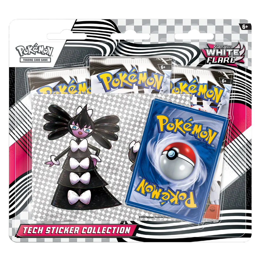 Pokemon TCG Scarlet & Violet SV10.5 White Flare Tech Sticker Blister Pack – 3 Packs (englisch)