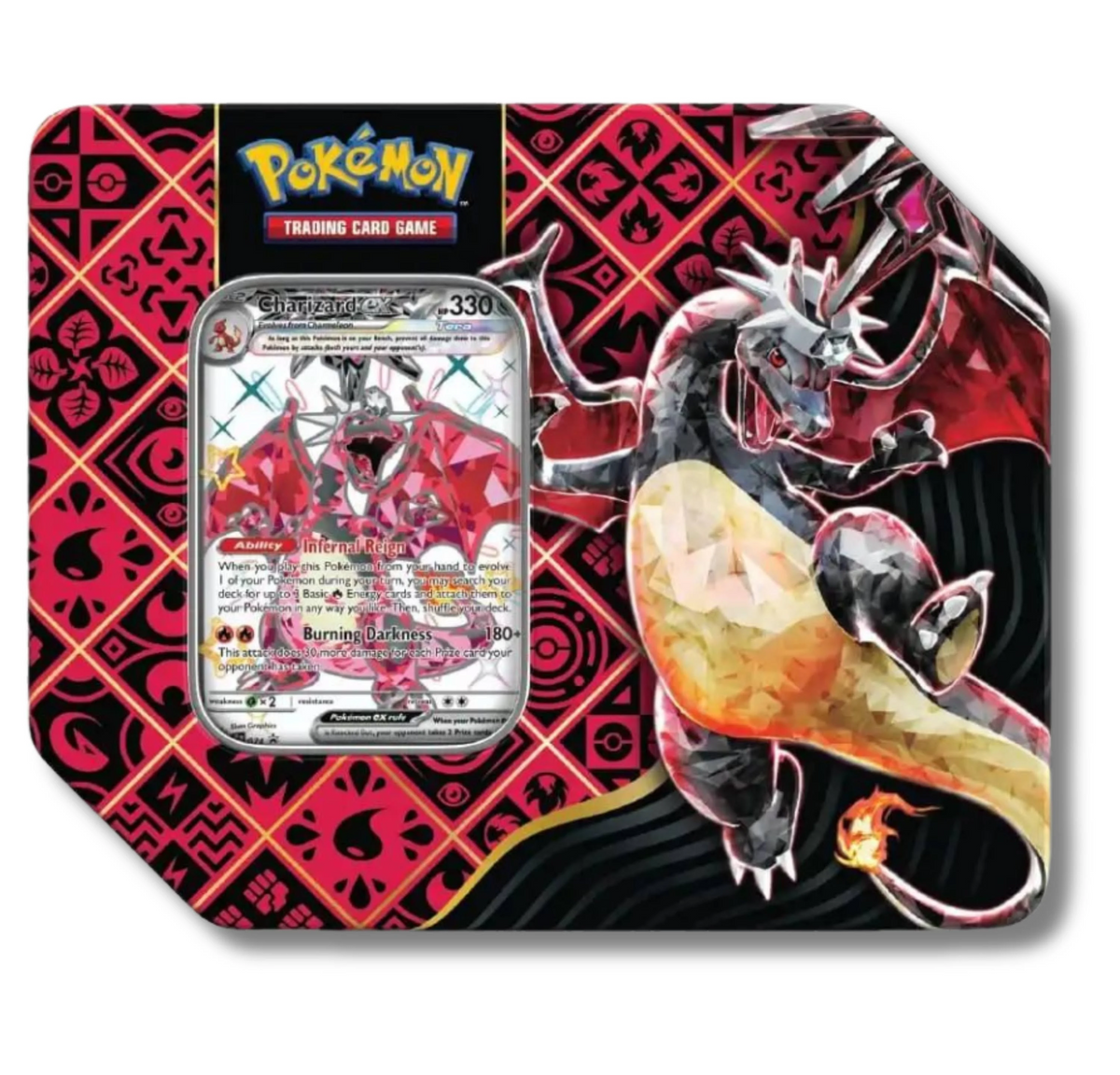 Pokemon SV 4.5 Charizard ex Tin Box (5 Booster) Paldean Fates (englisch)