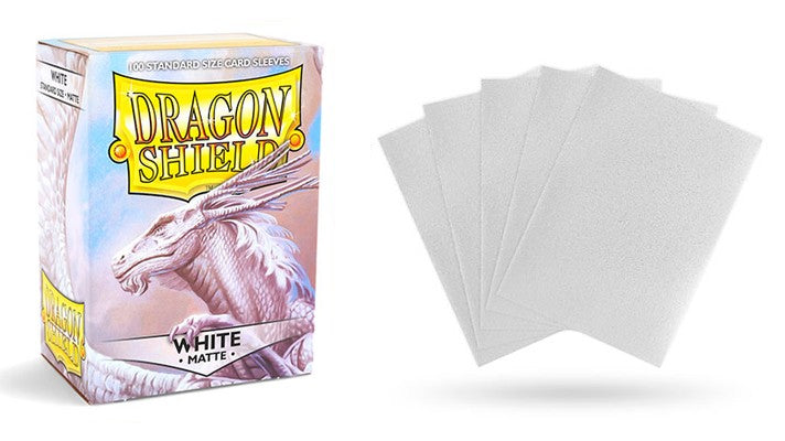 Dragon Shield - 100 Standard Size Card Sleeves - White Matte