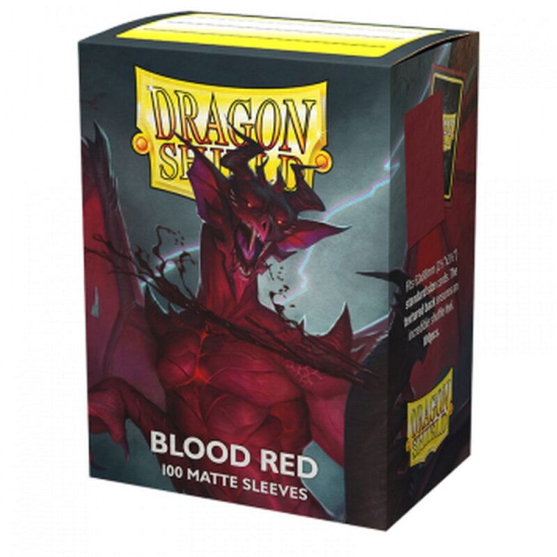 Dragon Shield - 100 Standard Size Card Sleeves - Blood Red Matte