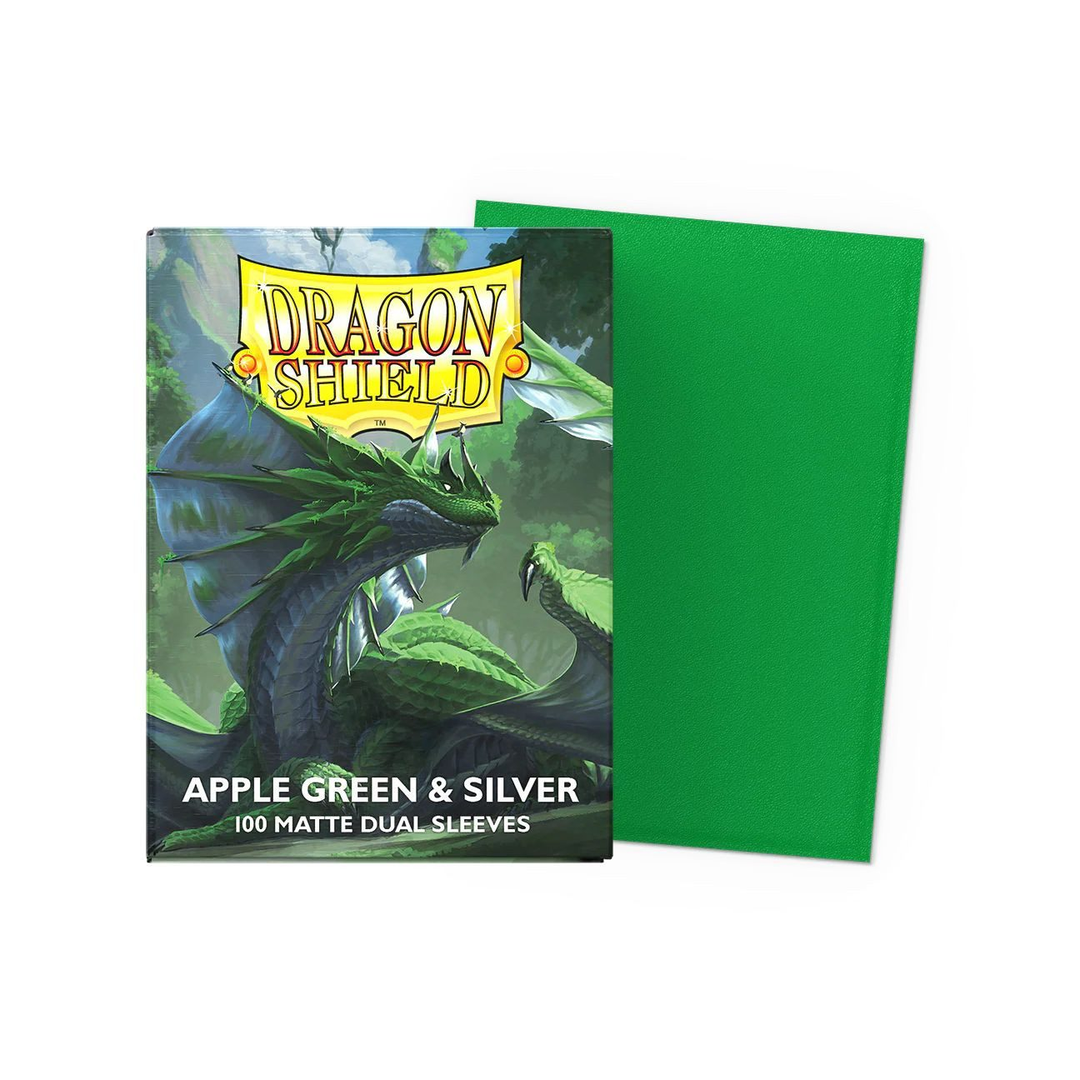 Dragon Shield Matte Dual Apple Green & Silver Standard Size Sleeves (100 Stück)