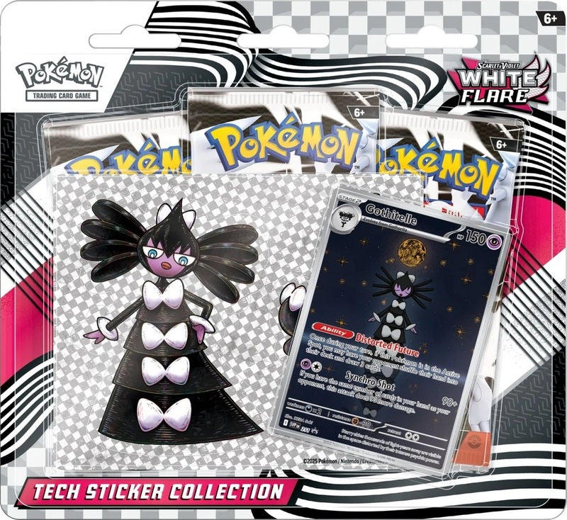 Pokemon TCG Scarlet & Violet SV10.5 White Flare Tech Sticker Blister Pack – 3 Packs (englisch)