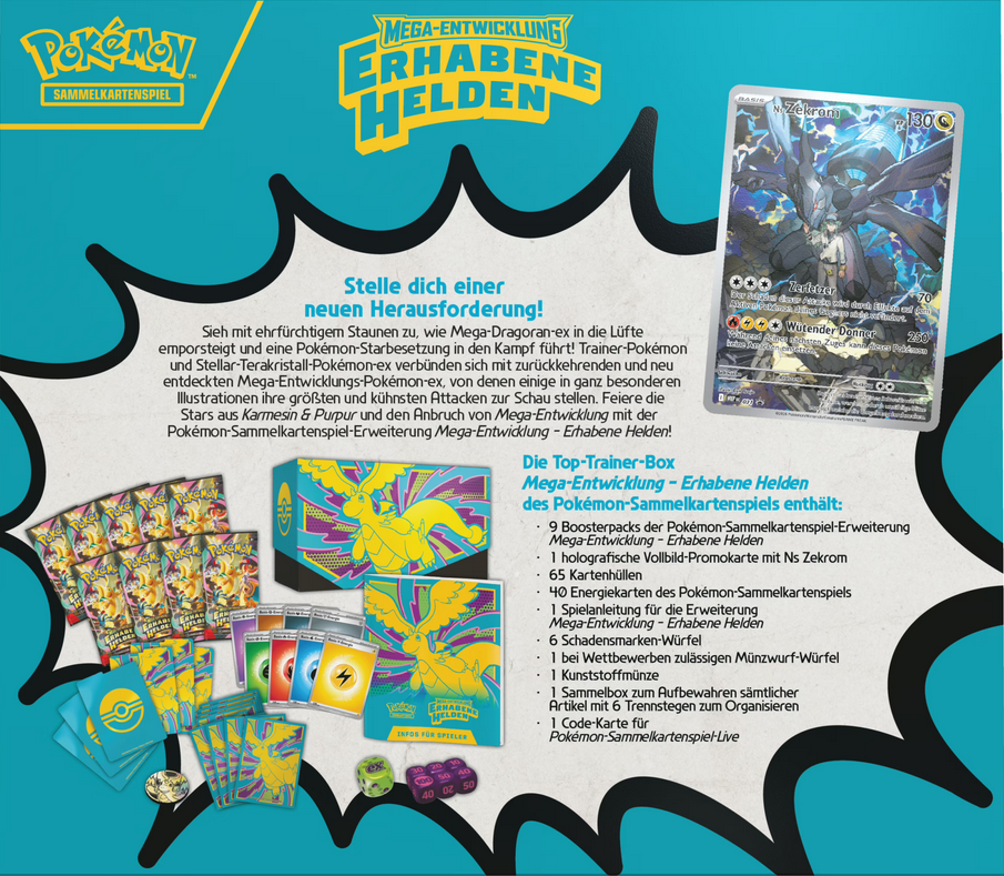 Pokemon ME2.5 Mega Entwicklung - Erhabene Helden - Top Trainer Box (deutsch)
