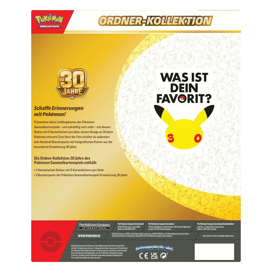 Pokémon 30 Jahre – Ordner-Kollektion (deutsch)*ACHTUNG MAX. 2 pro Person