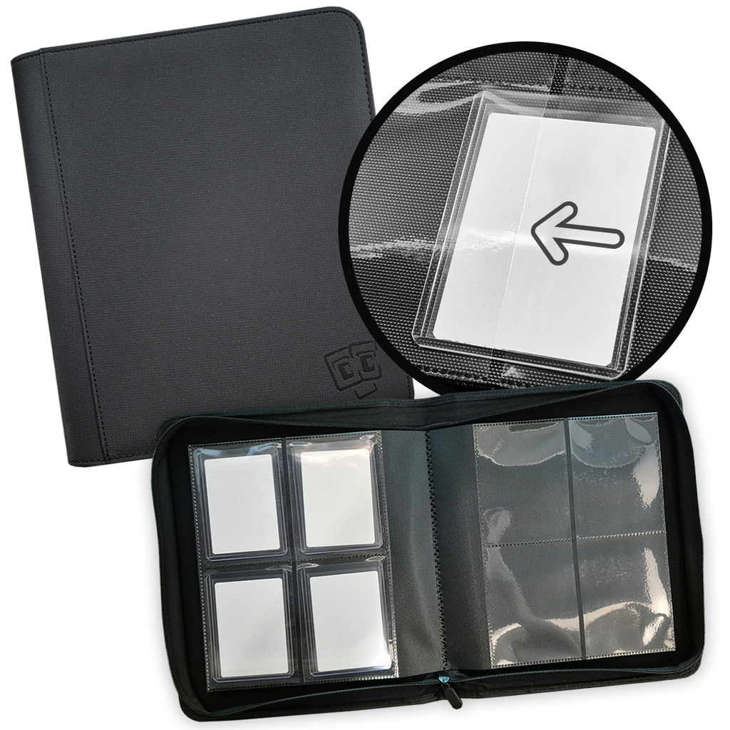 TCG Guru – 4er Toploader Zippered Pocket Binder Xenon – Schwarz
