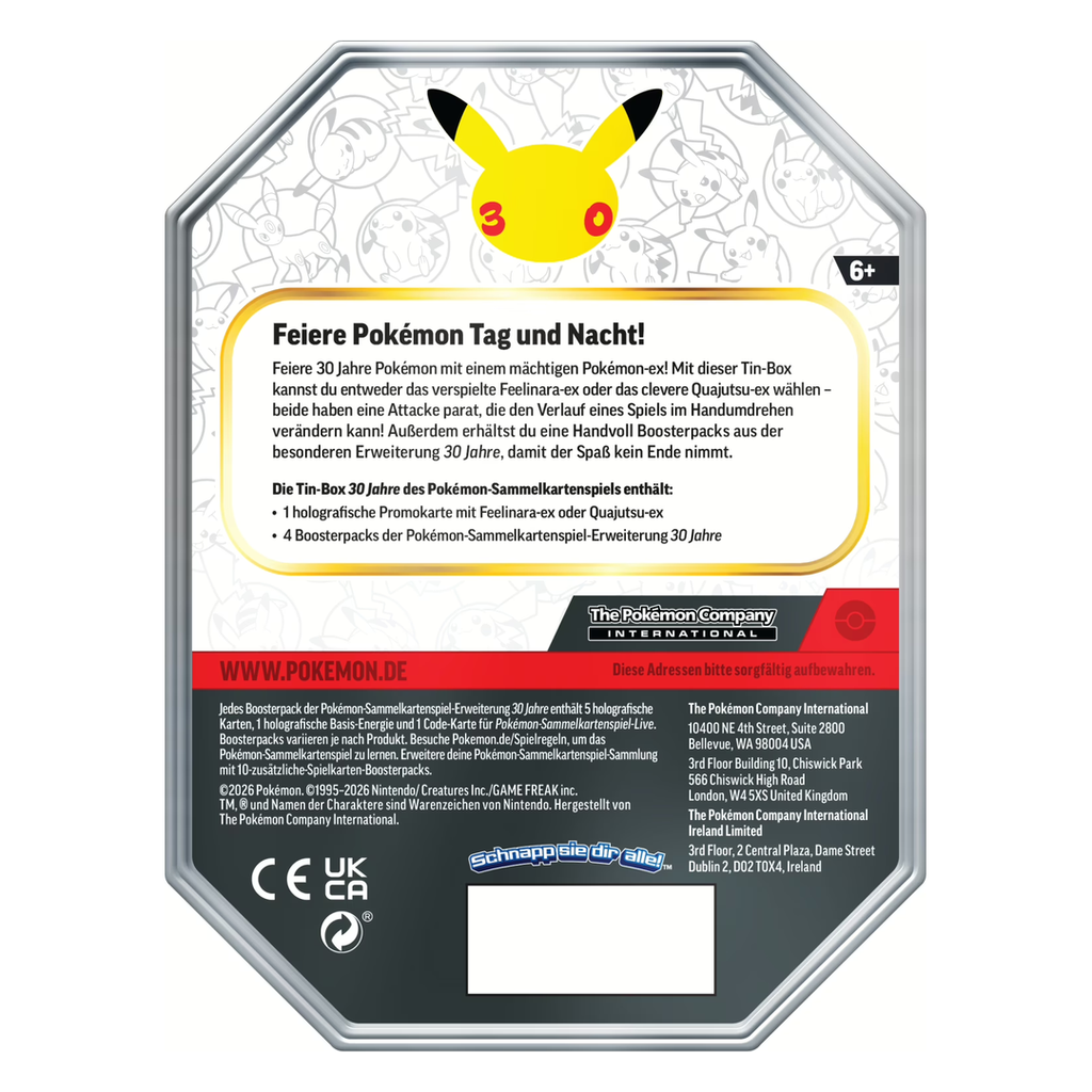 Pokémon 30 Jahre – Tin-Box #2 Nacht: Quajutsu-ex (deutsch) *Vorbestellung