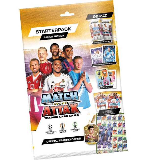TOPPS Match Attax 2025/26 – UEFA Club Competitions Starterpack (Champions League, Europa League & Conference League)