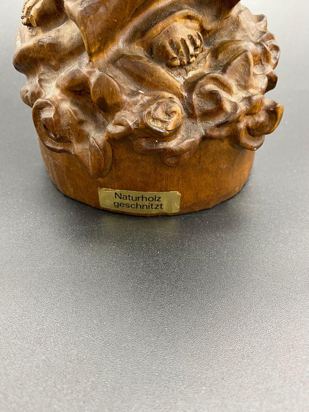 Heilige Maria & Jesus Handarbeit Naturholz Statue geschnitzt - 46,5 cm hoch - guter Zustand