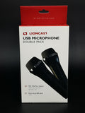 Lioncast USB Mircrophone Double Pack, 2er Set PS4  Xbox Wii  PC, XL Kabel