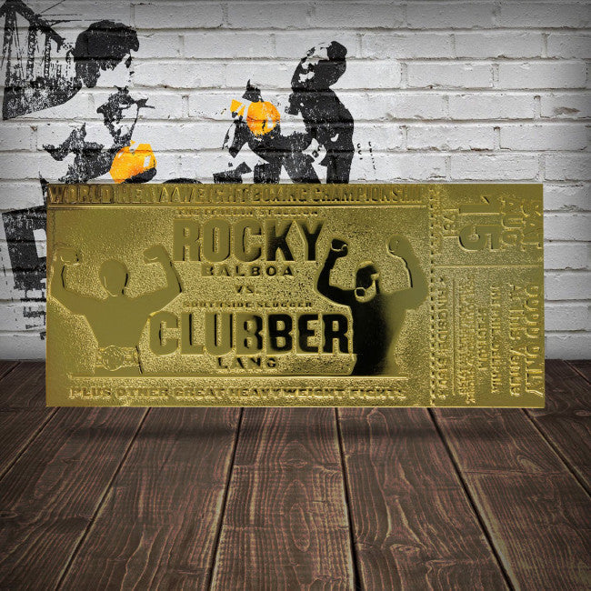 Rocky III Clubber Lang 24K Gold Plated Limited Edition Fight Ticket